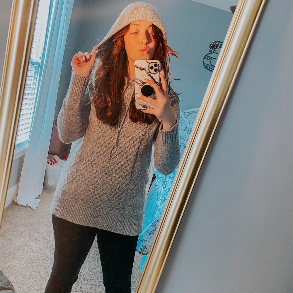 Light grey sweater hoodie